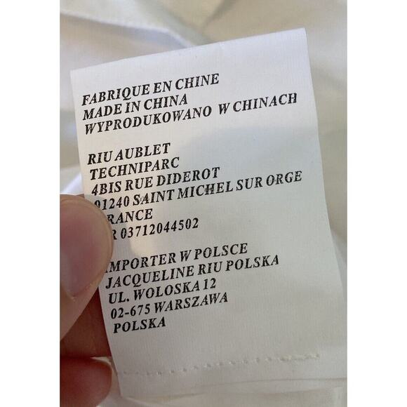 Jacqueline Riu Lace Detail 100% Silk Blouse Size 5 Women’s Ivory - Picture 5 of 8